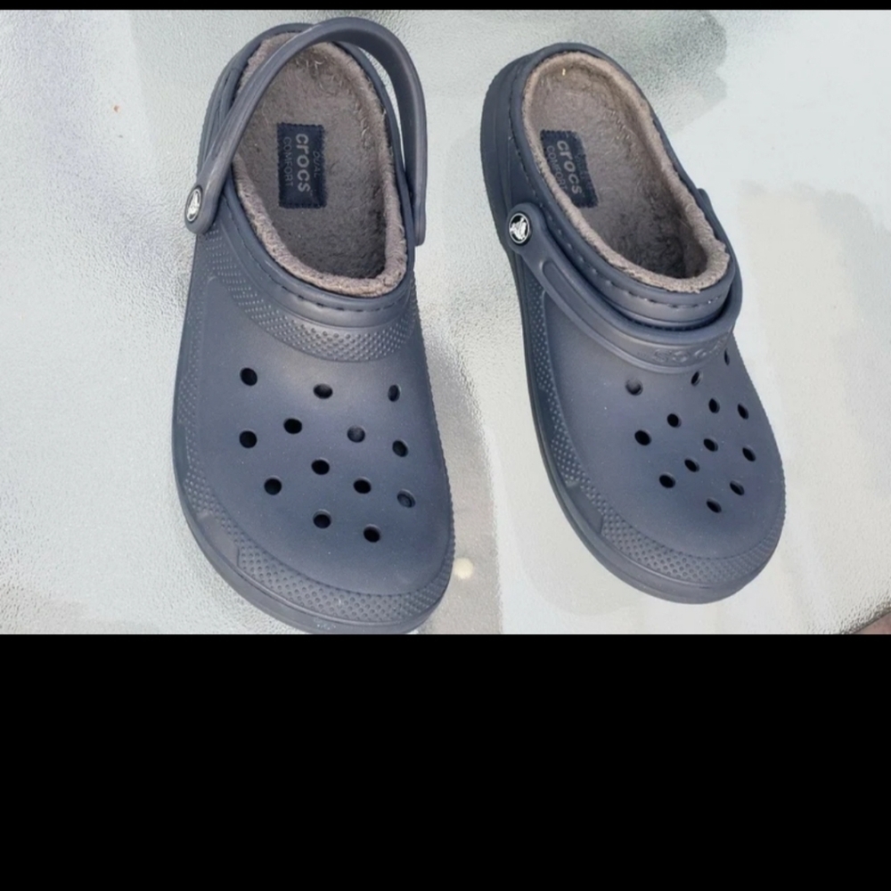 Crocs Ralen Women sz 11 men 9 Classic fur Lined Clogs Blue Slingback